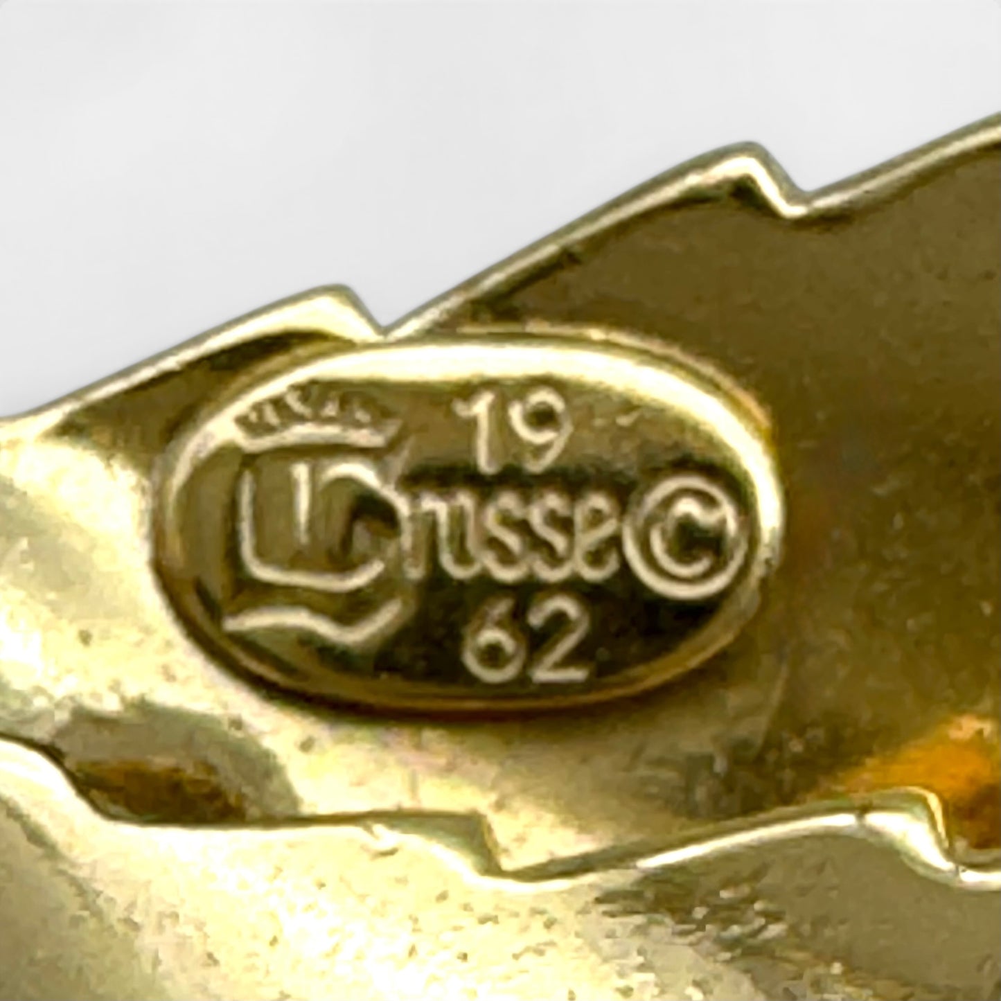 Grosse Germany 1962 Gold Plated Double Leaf Brooch with Turquoise Glass Accents