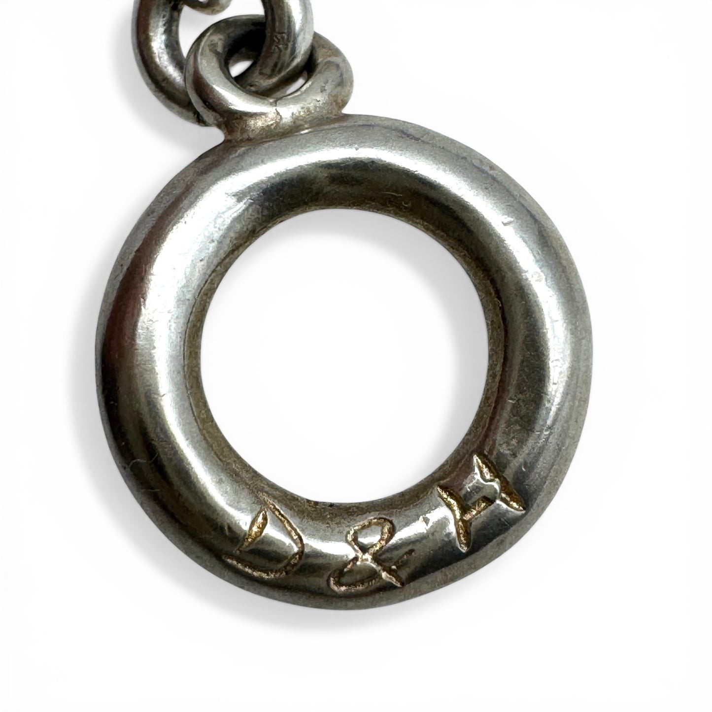 Dower & Hall Amethyst & Freshwater Peacock Pearl Talisman Necklace Engraved 'Love Happiness Luck' in Original Box