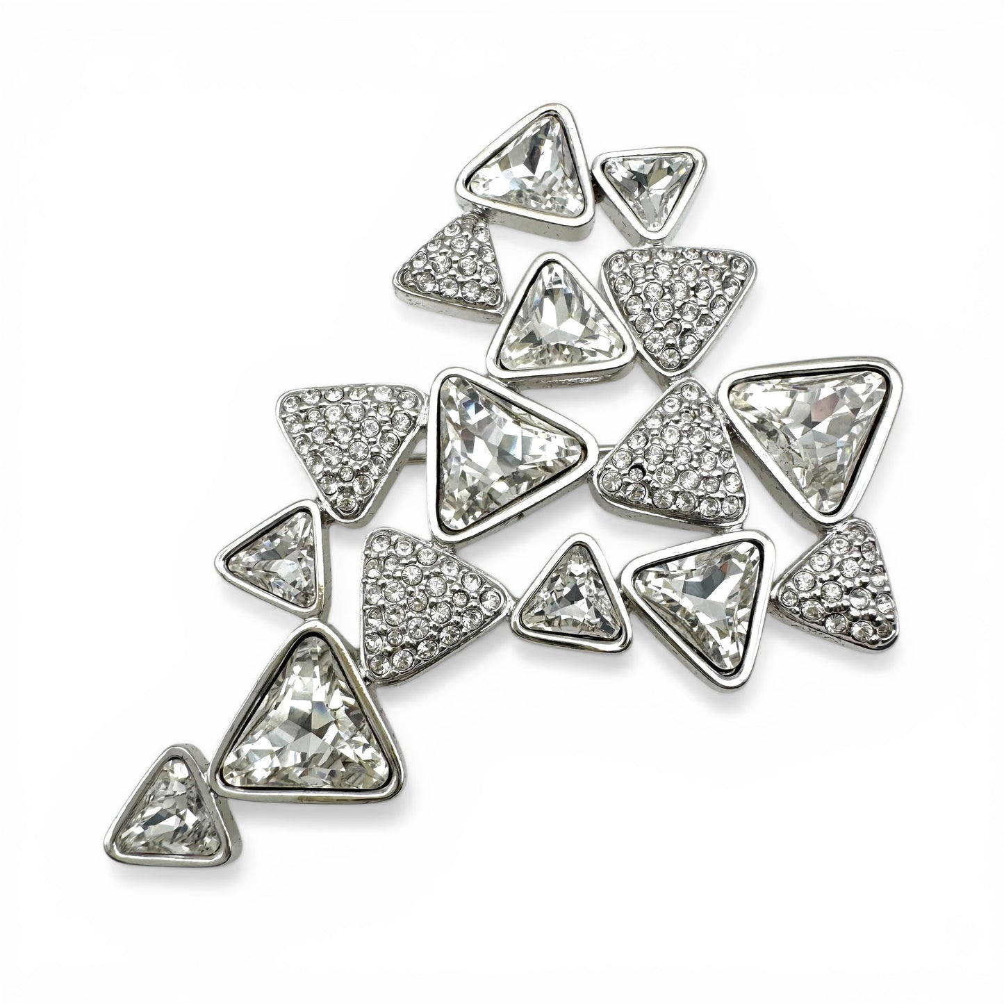 Swarovski (Swan Mark) Triangle Cluster Brooch