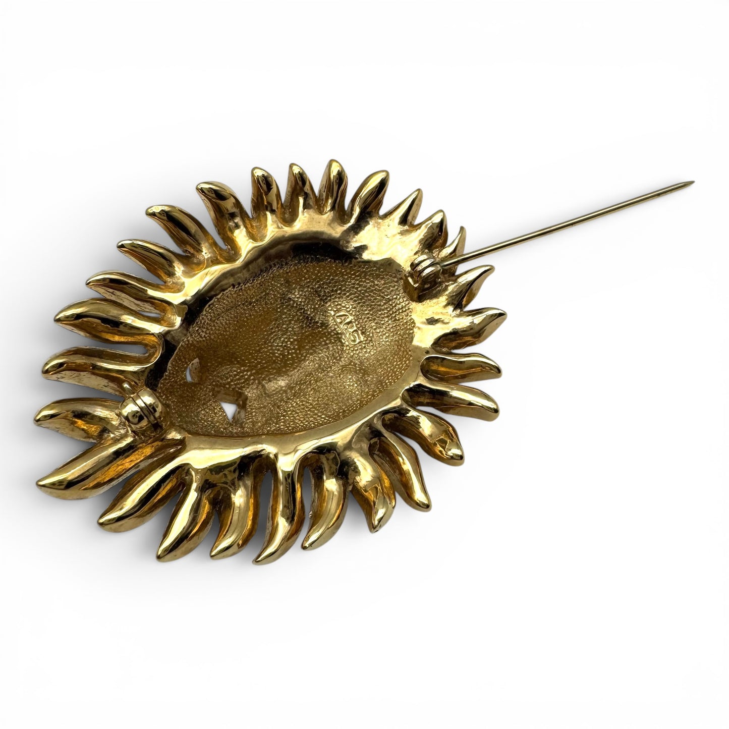 Attwood and Sawyer 22ct Gold Plated Lion's Head Brooch in Original Box