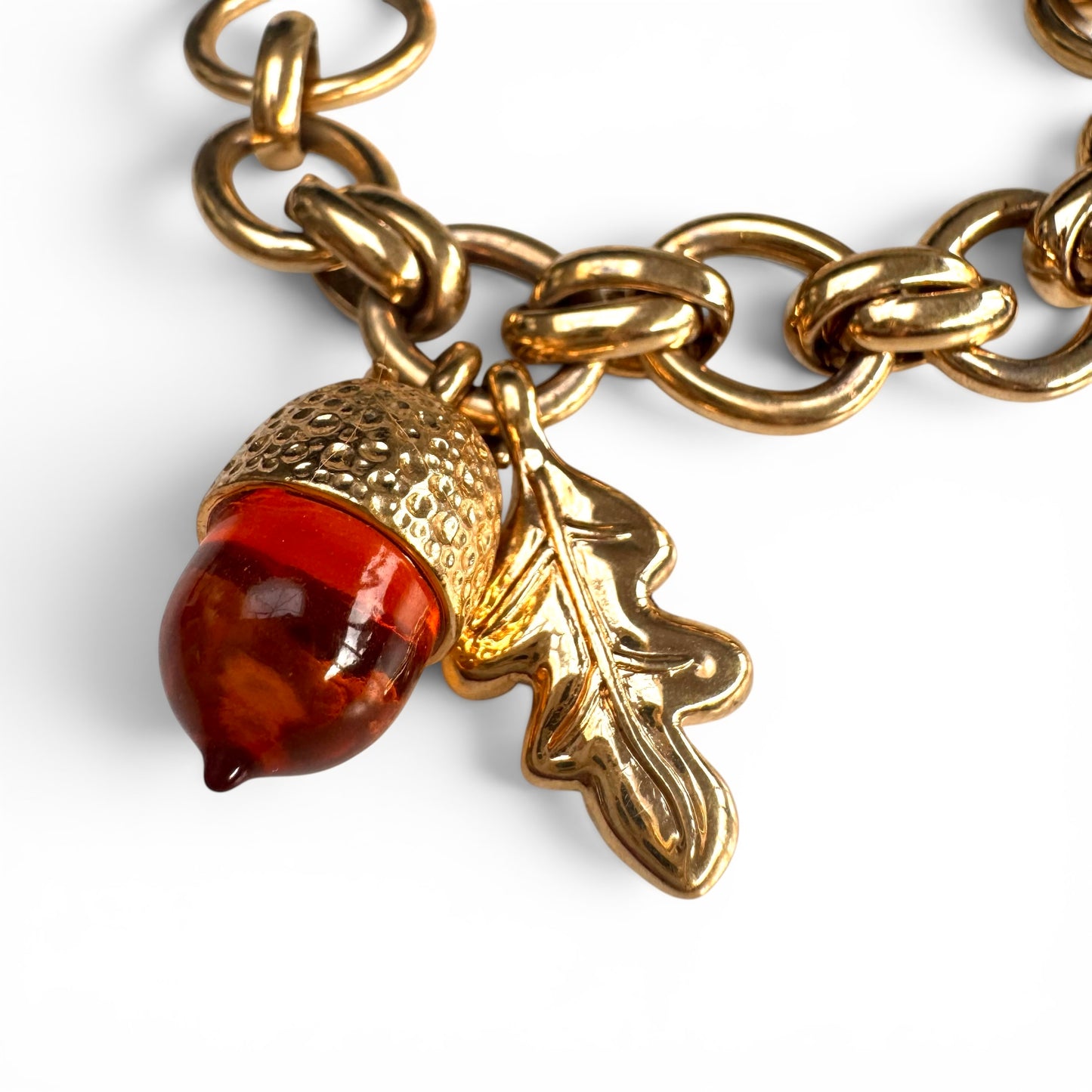 Francesca Visconti Glass Acorn and Leaf Charm Bracelet