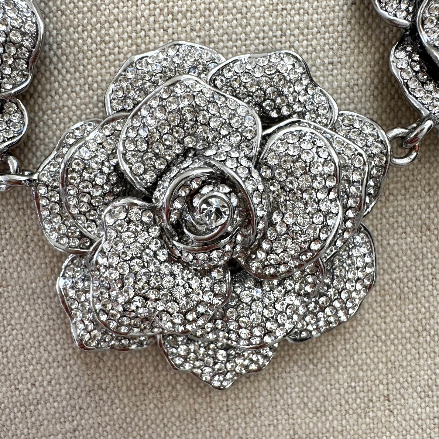 Butler and Wilson Five Graduated Crystal Flower Pavé-Set Austrian Crystal Statement Necklace (Future Collectible)
