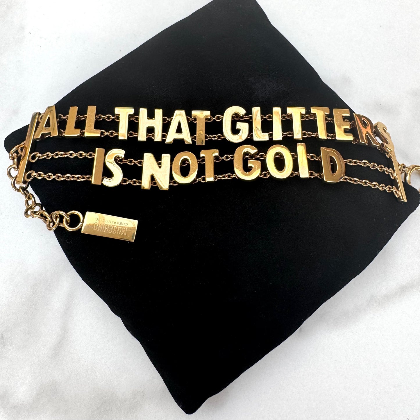 Moschino "All That Glitters Is Not Gold" Cheap and Chic Bracelet