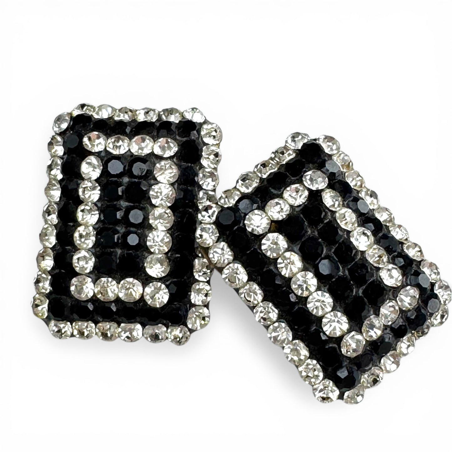 l demaria Dazzling RARE Clip on Crystal Earrings 1980s