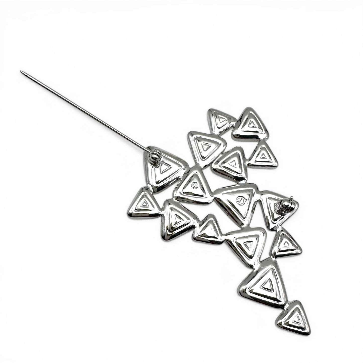 Swarovski (Swan Mark) Triangle Cluster Brooch