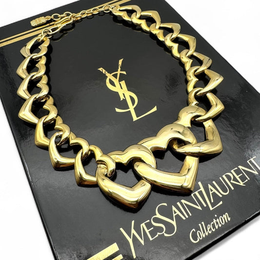 Yves Saint Laurent Robert Goossens Interlocking Open Heart Link Necklace