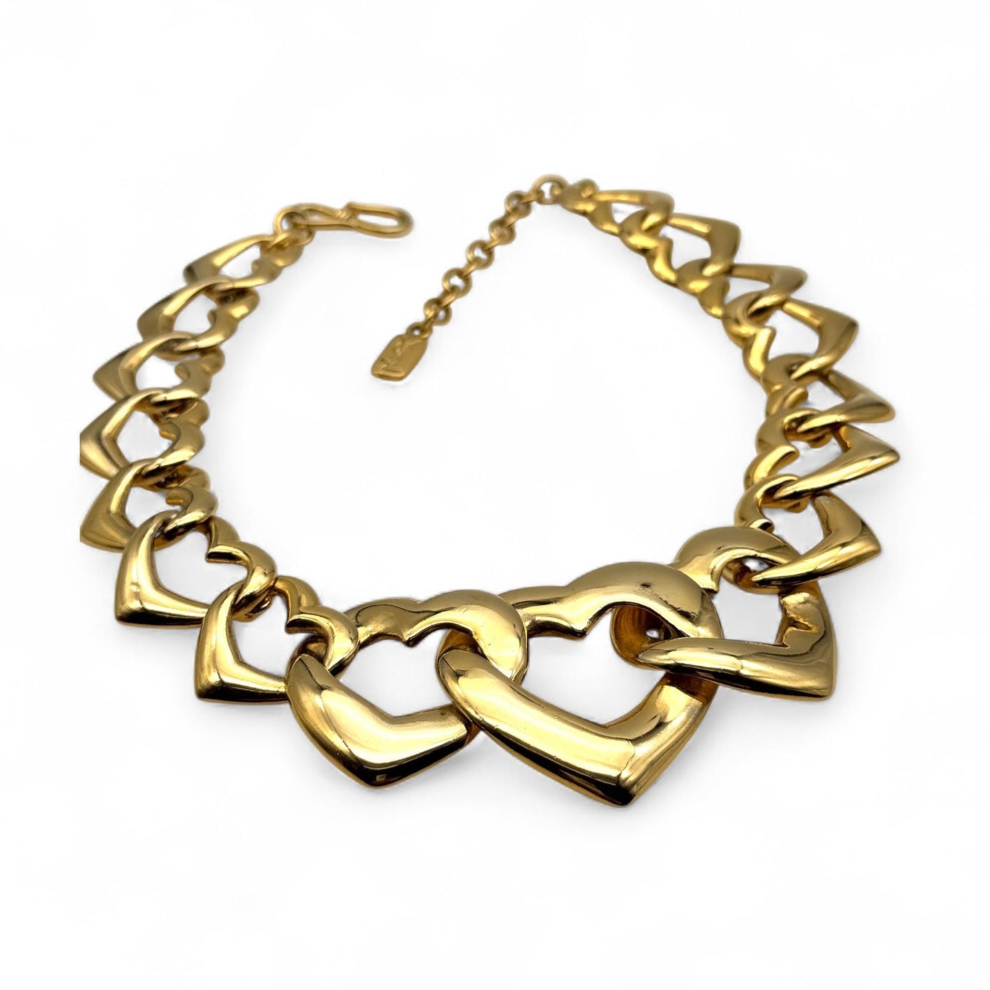 Yves Saint Laurent Robert Goossens Interlocking Open Heart Link Necklace