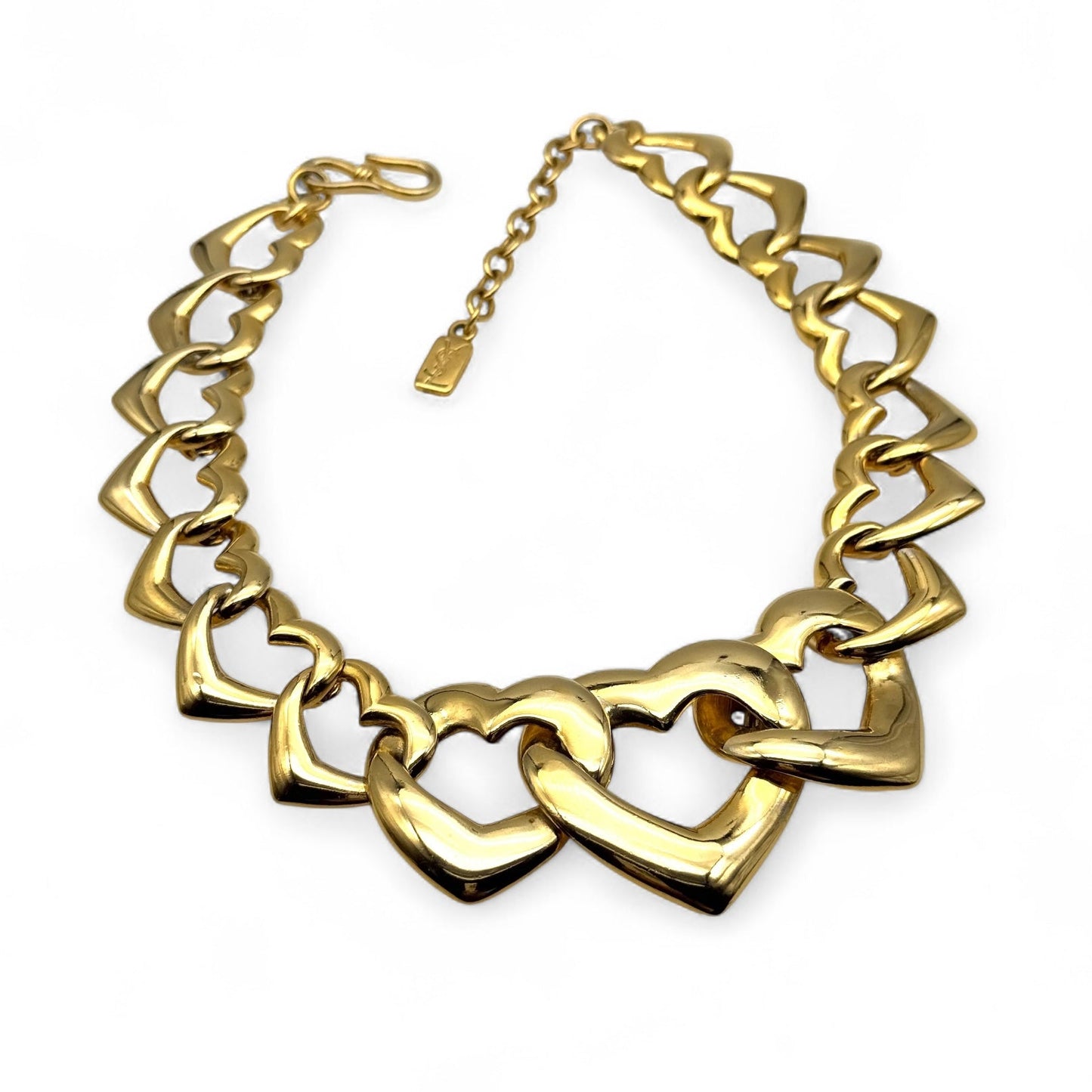 Yves Saint Laurent Robert Goossens Interlocking Open Heart Link Necklace