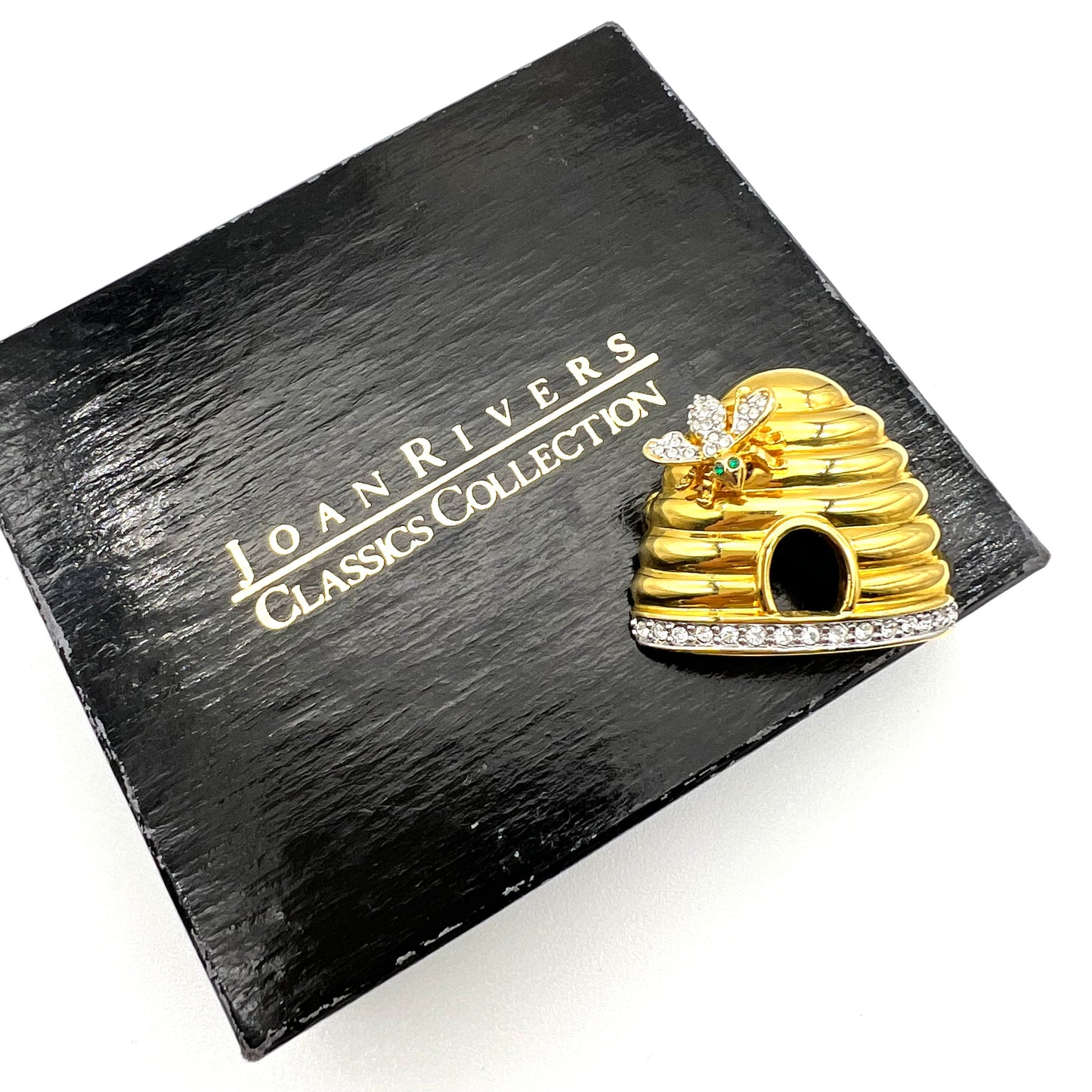 Joan Rivers Bee on Beehive Gold Plated Brooch in Joan Rivers Box