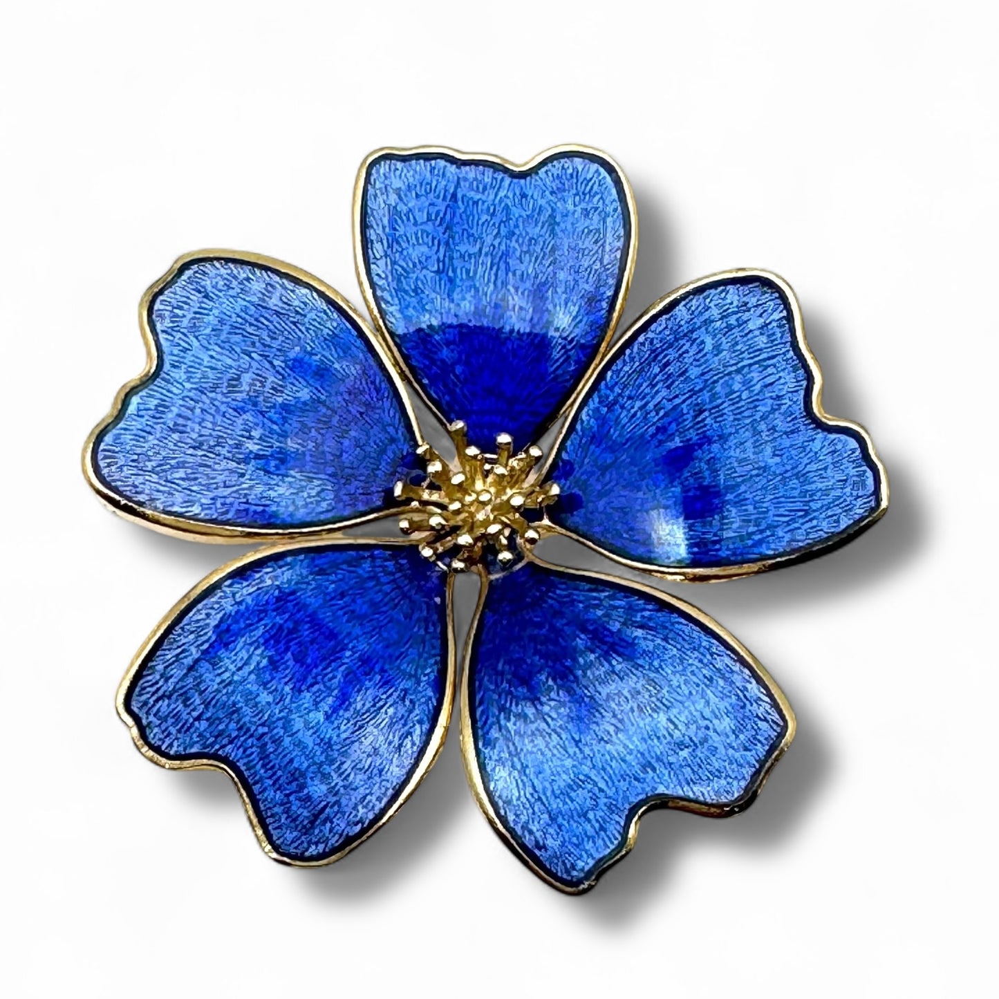 Fish Fine Enamels Blue Forget-Me-Not Enamel Brooch (Fish Enterprises Ltd)