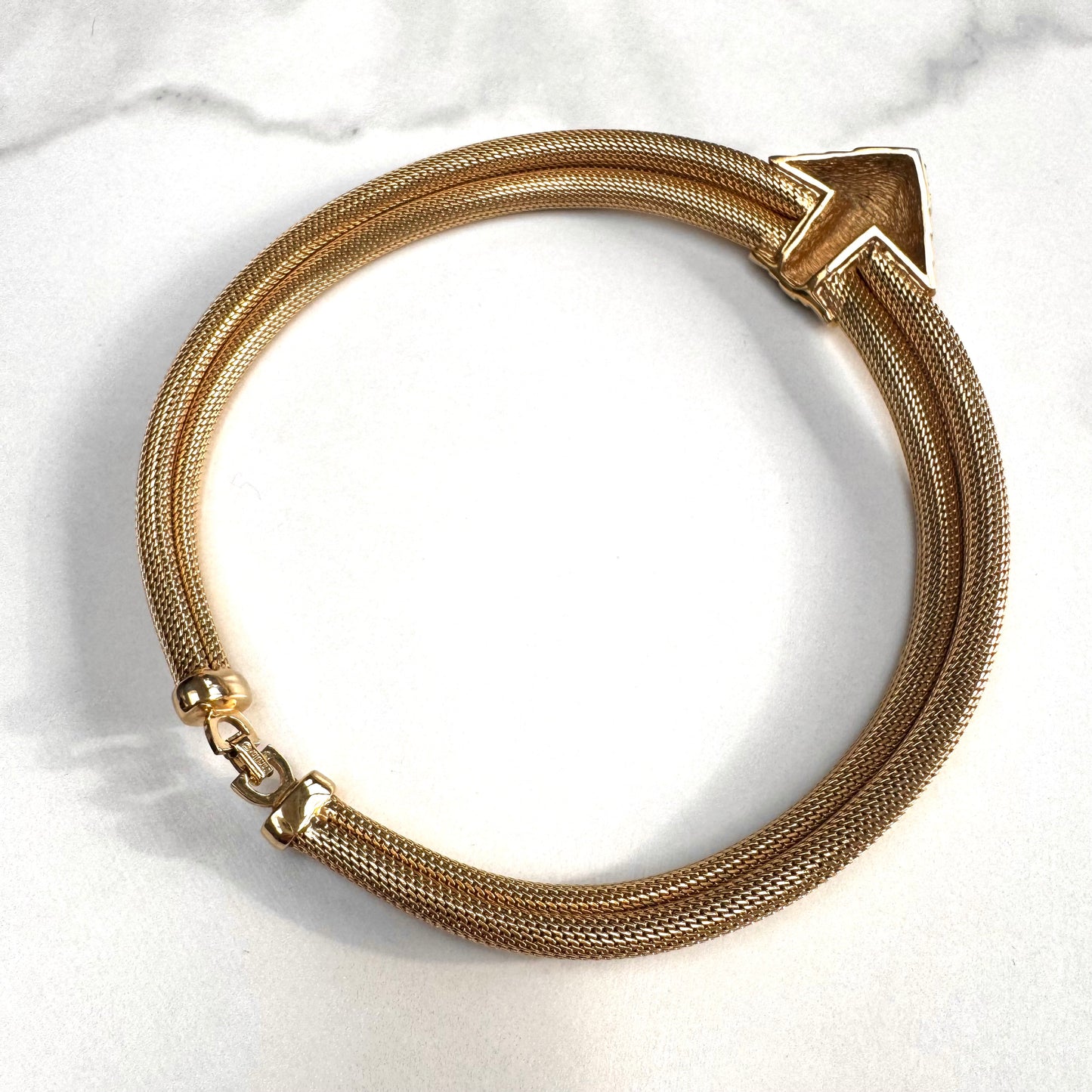 Christian Dior Germany Gold Plated Black Enamel and Pale Lemon & Black Swarovski Crystal Parure (Imperfect)