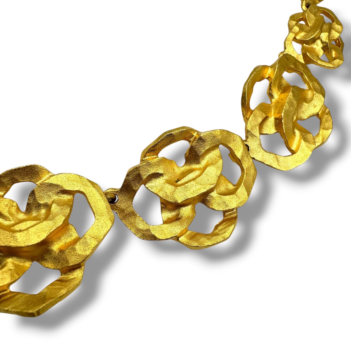 Cécile & Jeanne 24ct Gold Plated Asymmetrical Abstract Open Work Knot Necklace