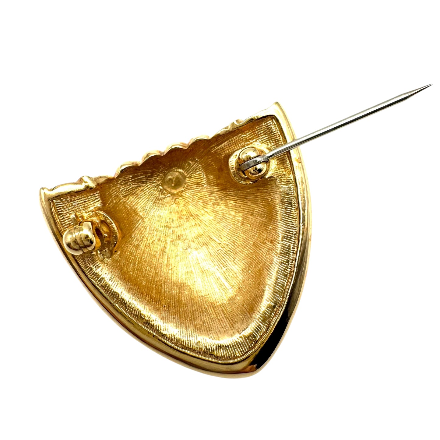 Swarovski (Swan Hallmark) Crystal Framed Half Ribbed Brooch