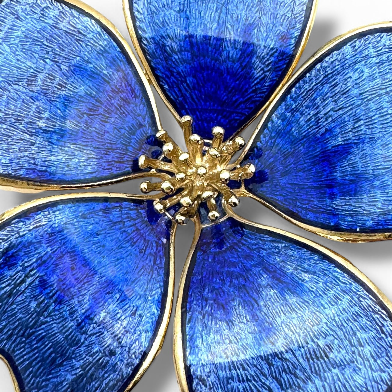 Fish Fine Enamels Blue Forget-Me-Not Enamel Brooch (Fish Enterprises Ltd)
