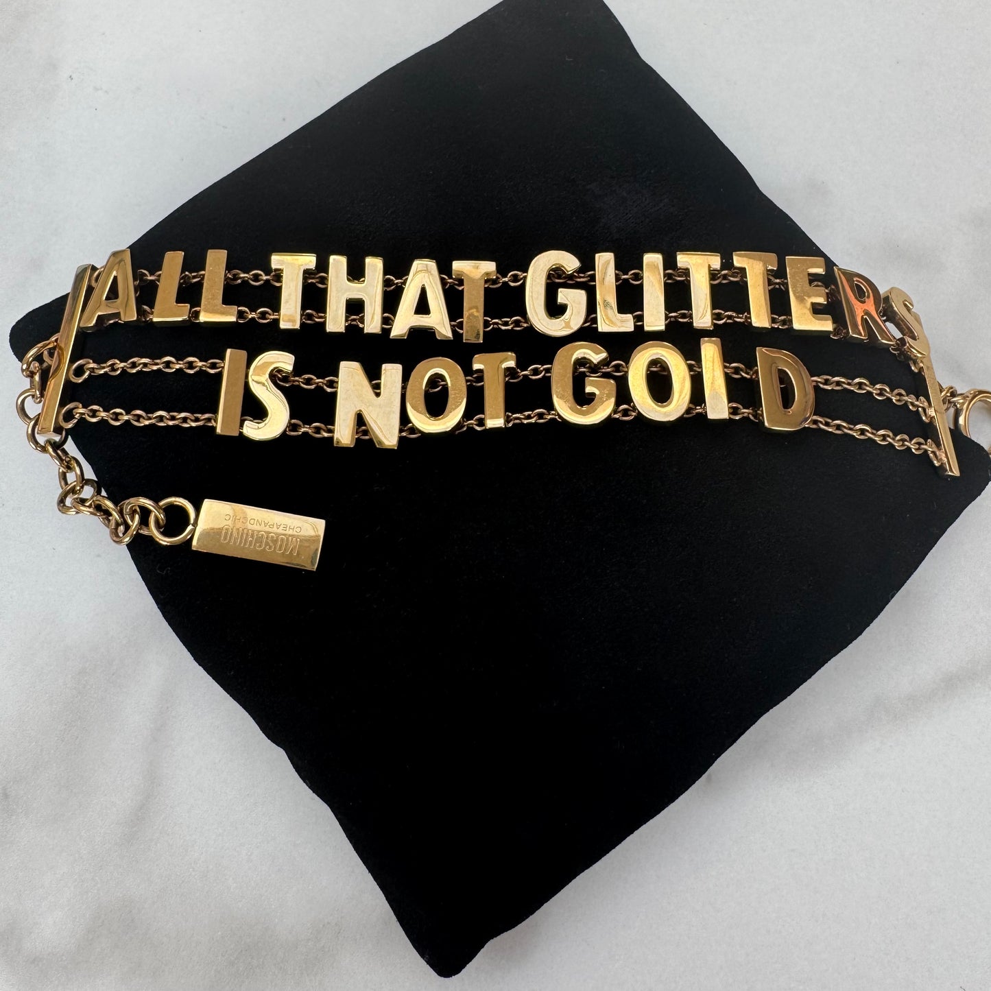 Moschino "All That Glitters Is Not Gold" Cheap and Chic Bracelet