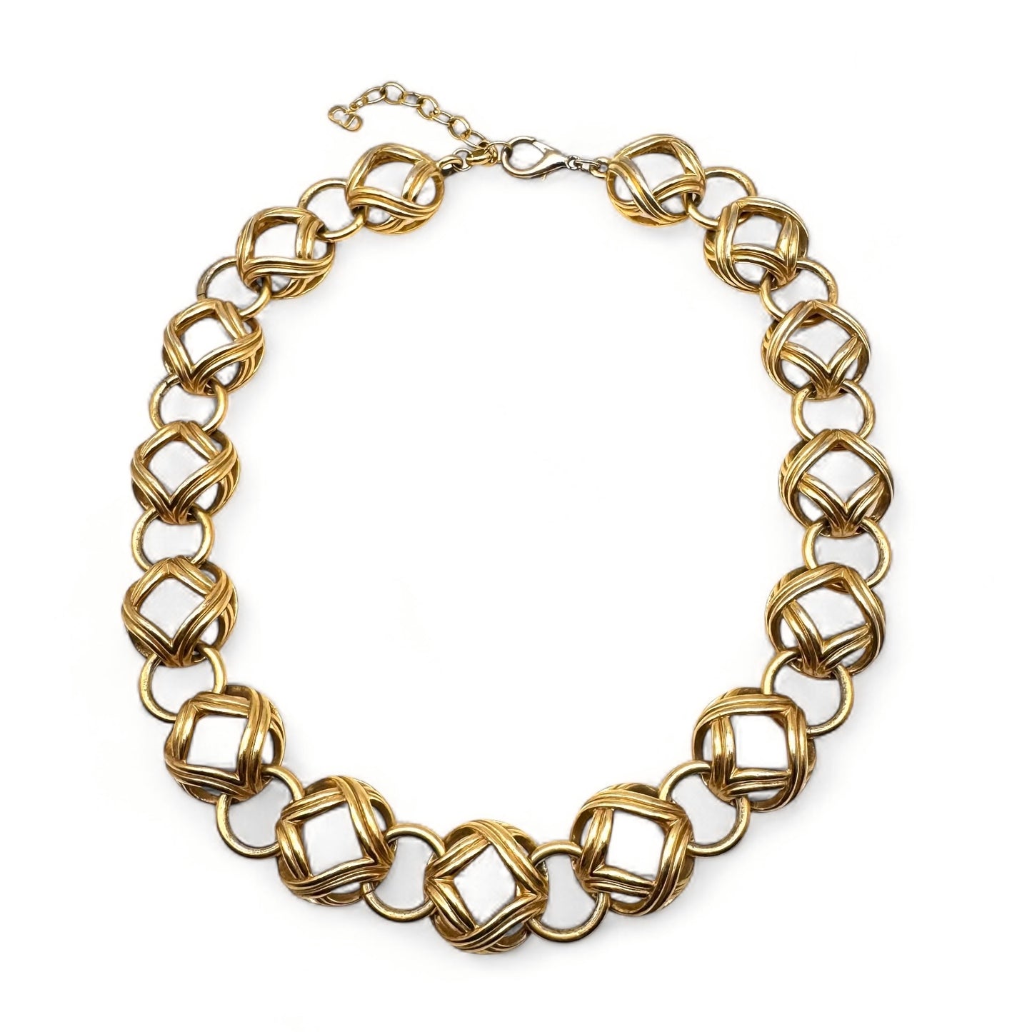 Christian Dior Germany Open Work Domed Link Necklace