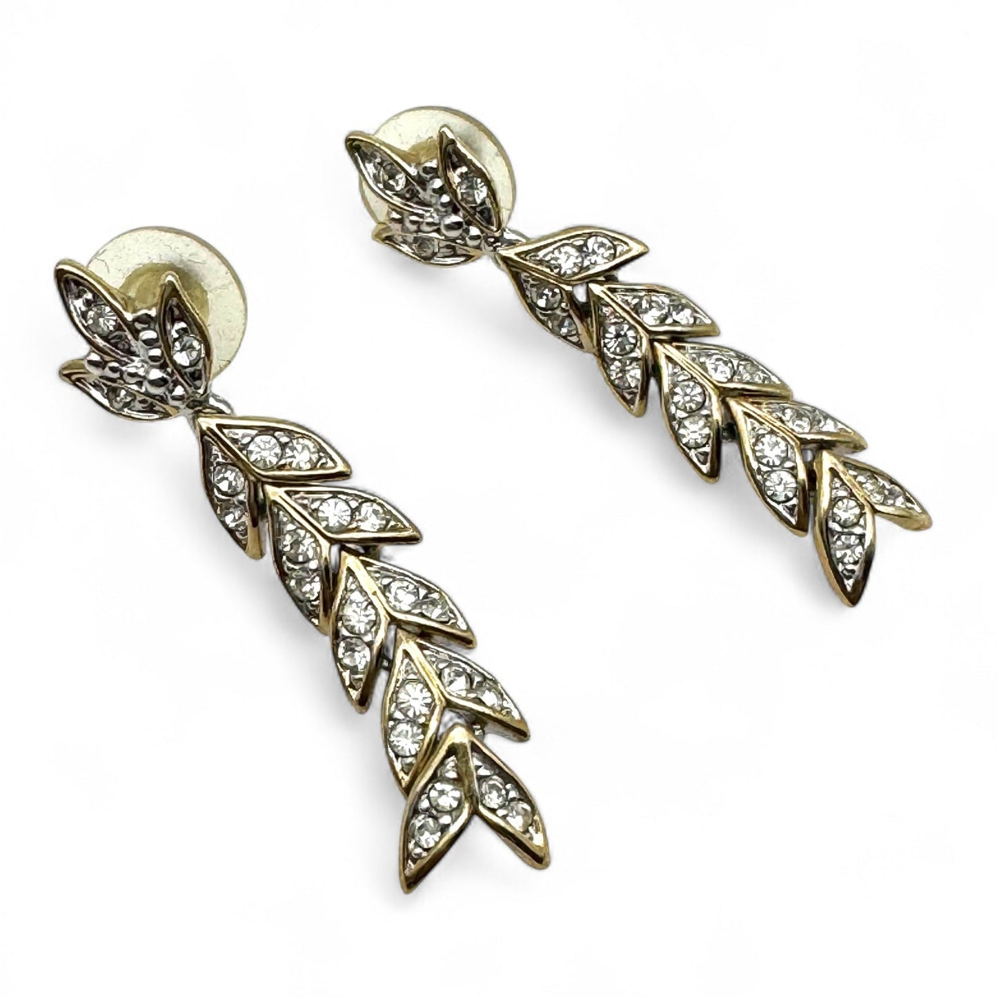 Vintage Swarovksi Crystal Dropper Pierced Earrings