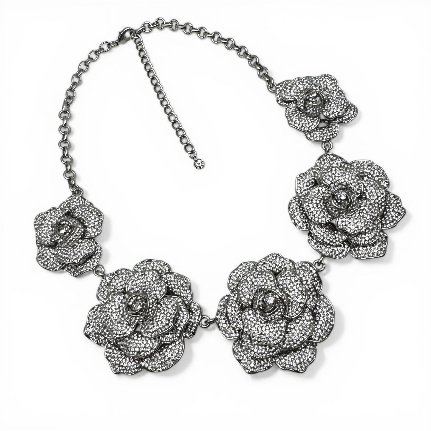 Butler and Wilson Five Graduated Crystal Flower Pavé-Set Austrian Crystal Statement Necklace (Future Collectible)
