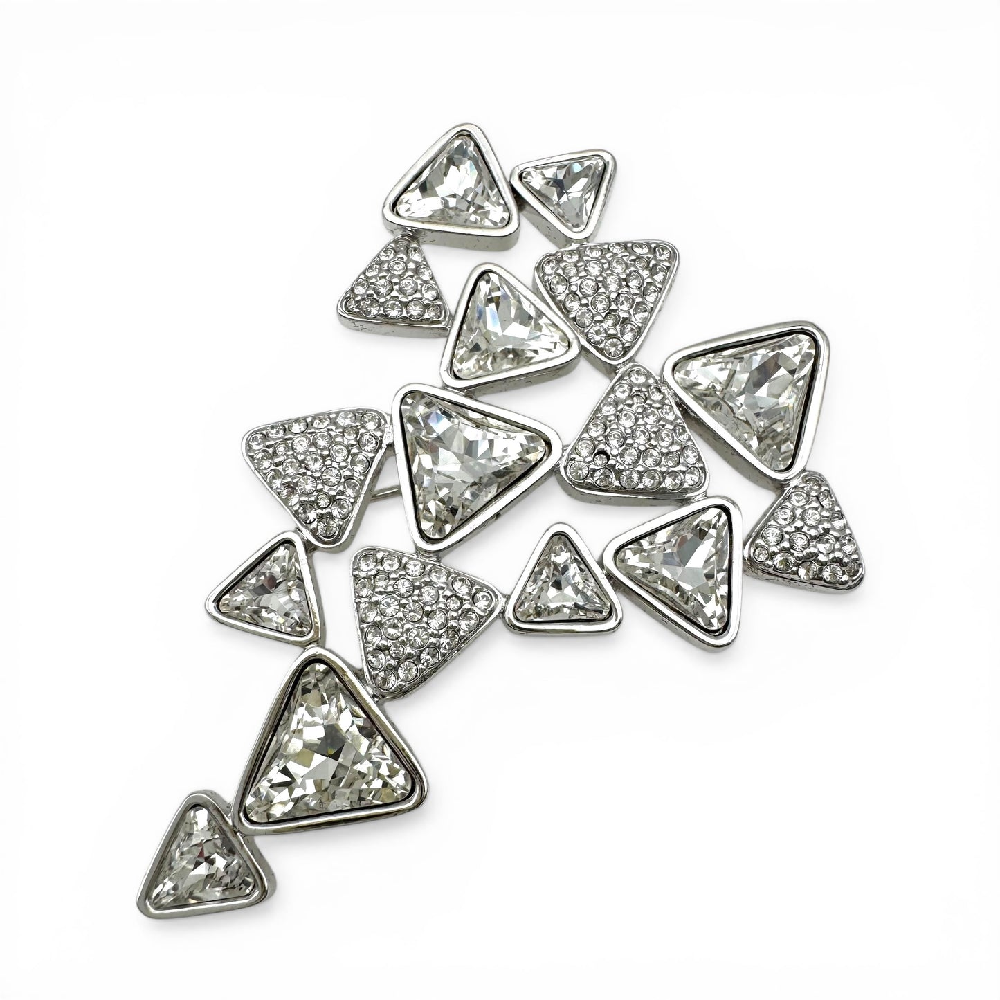 Swarovski (Swan Mark) Triangle Cluster Brooch