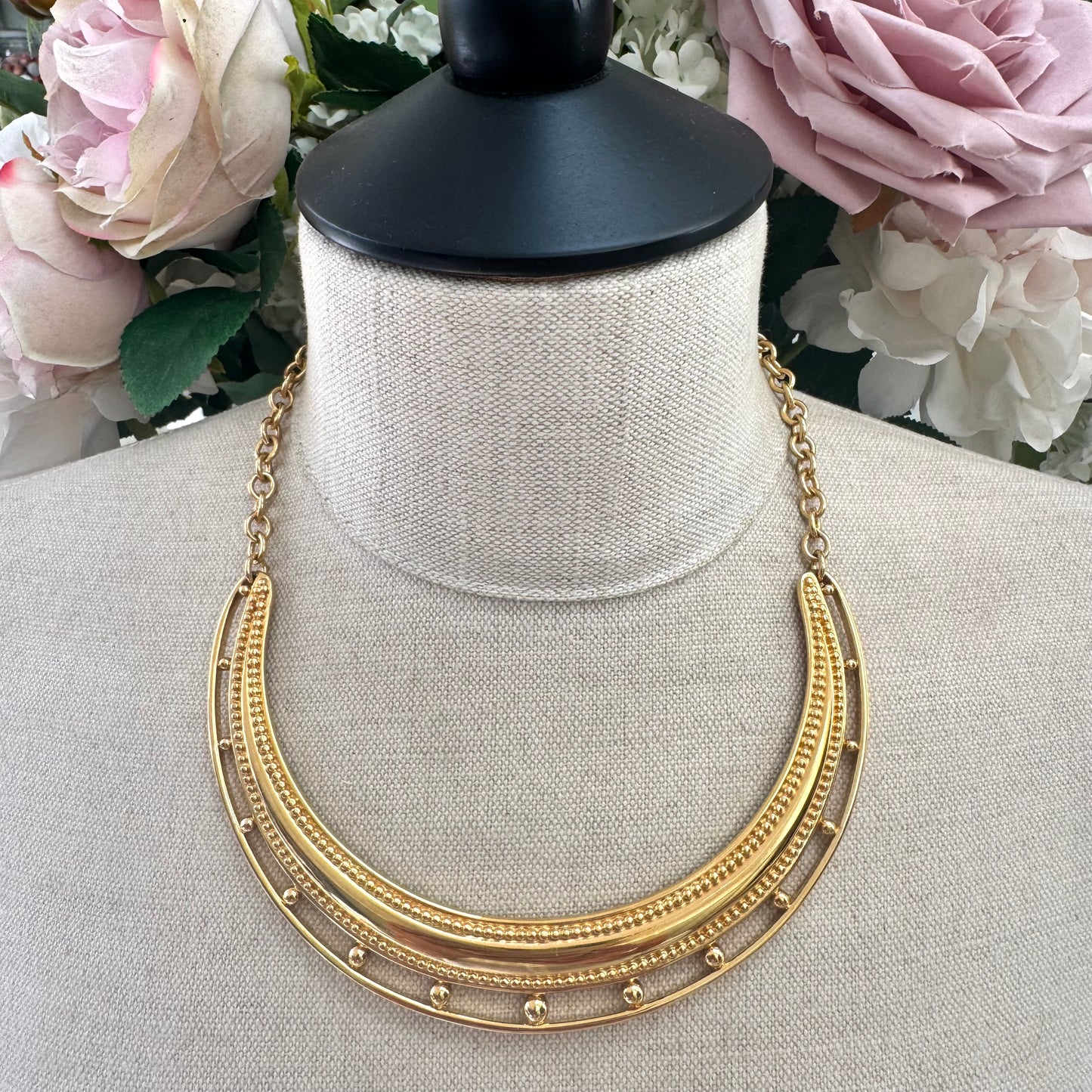 Monet Crescent Bib Collar Necklace