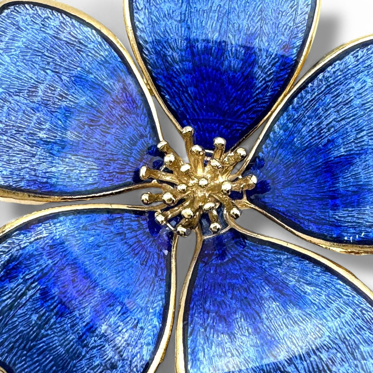 Fish Fine Enamels Blue Forget-Me-Not Enamel Brooch (Fish Enterprises Ltd)