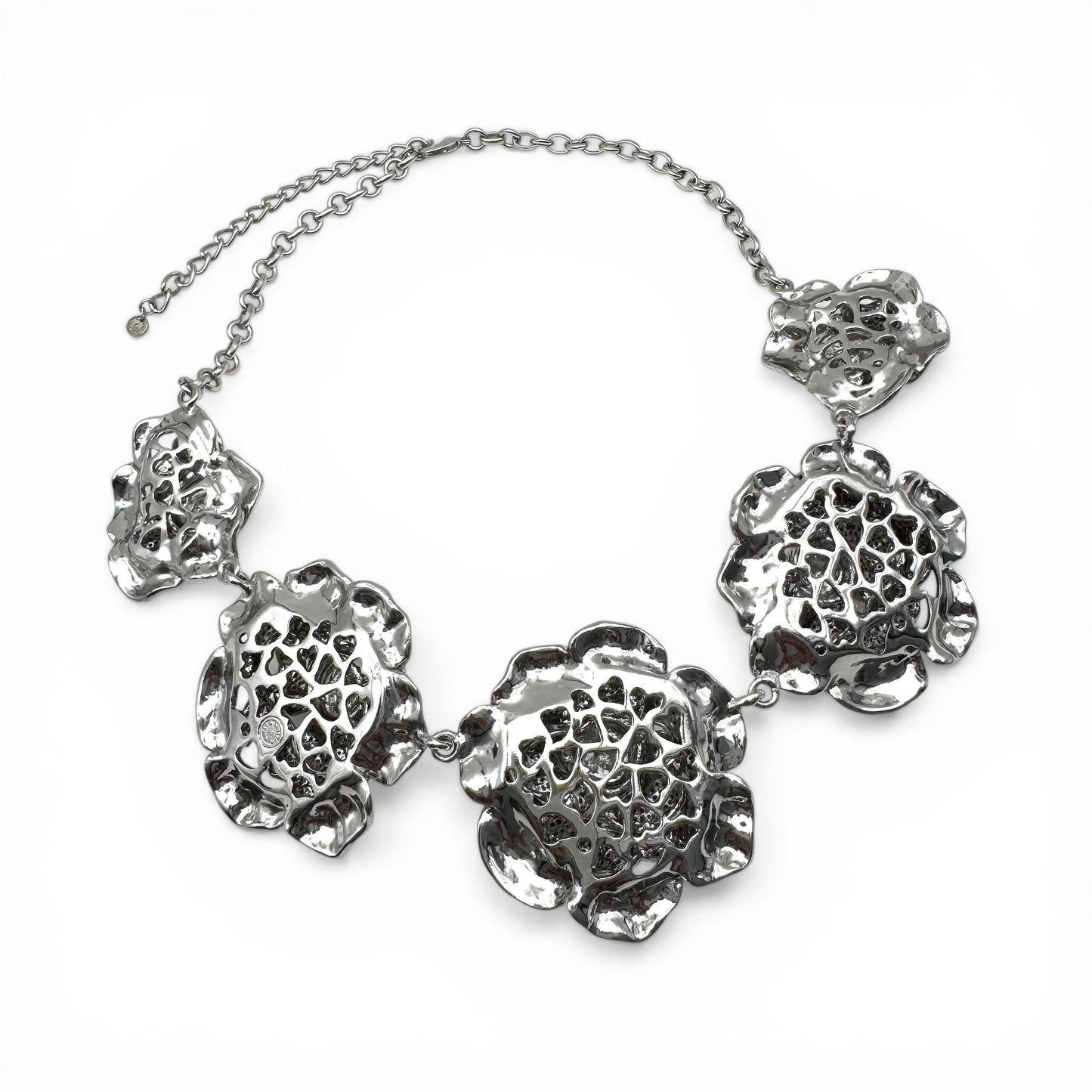 Butler and Wilson Five Graduated Crystal Flower Pavé-Set Austrian Crystal Statement Necklace (Future Collectible)