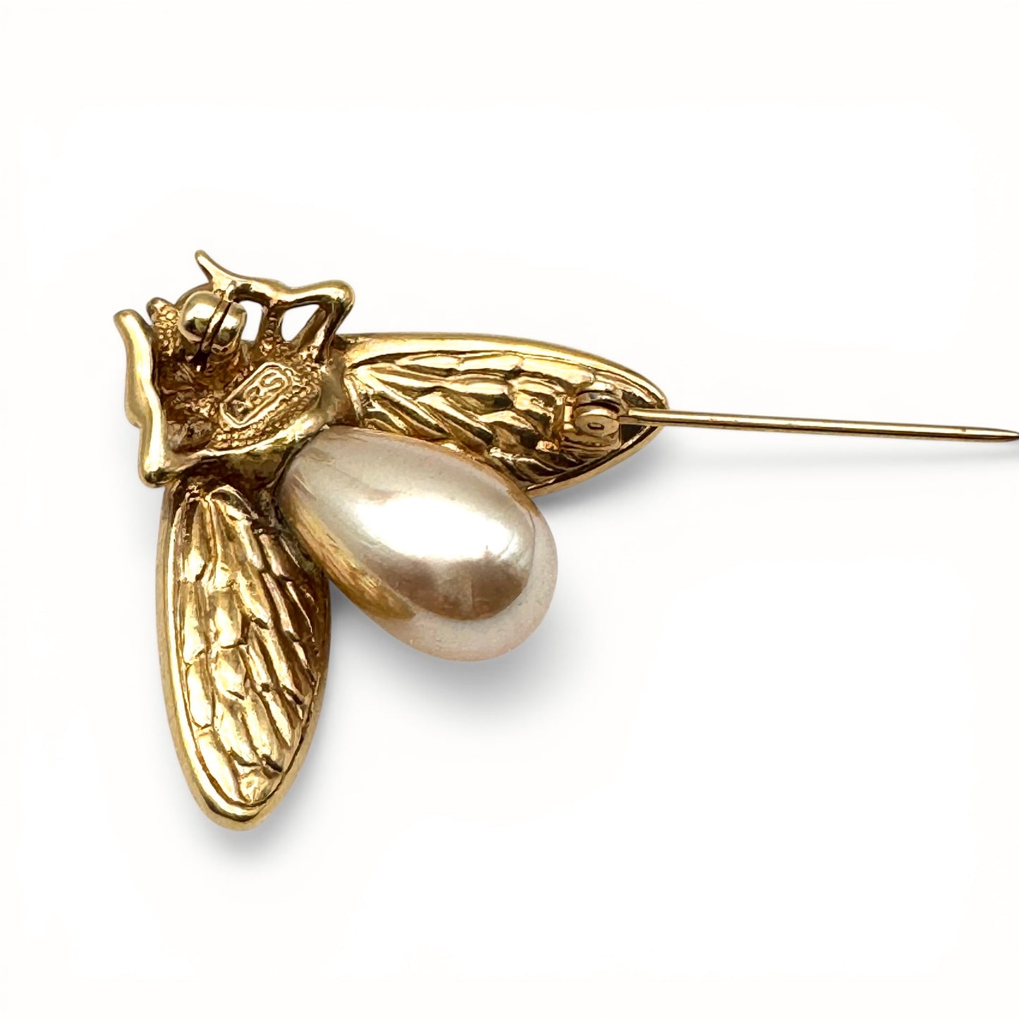 Attwood and Sawyer 22ct Gold Plated Open Winged Swarovski Crystal Insect/Bee Brooch