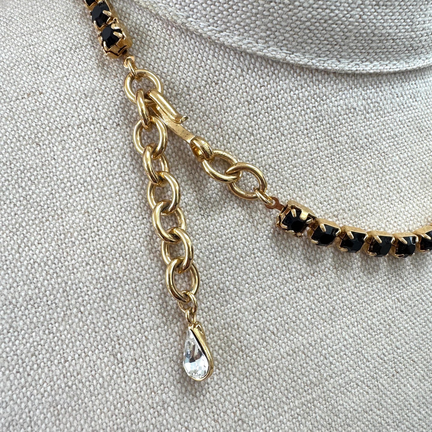 Monet Statement 1980s Swarovski Crystal Y-Necklace with Dual Teardrop Crystal Pendants in Original Box