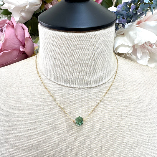 Swarovski (Swan Hallmark) Gold Plated Green 'Nuts' Erinite Solitaire Integral Necklace