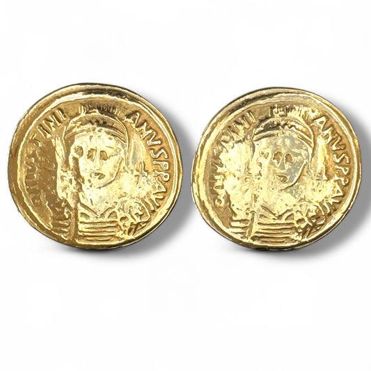 Justinian Byzantine Coin Clip On Earrings