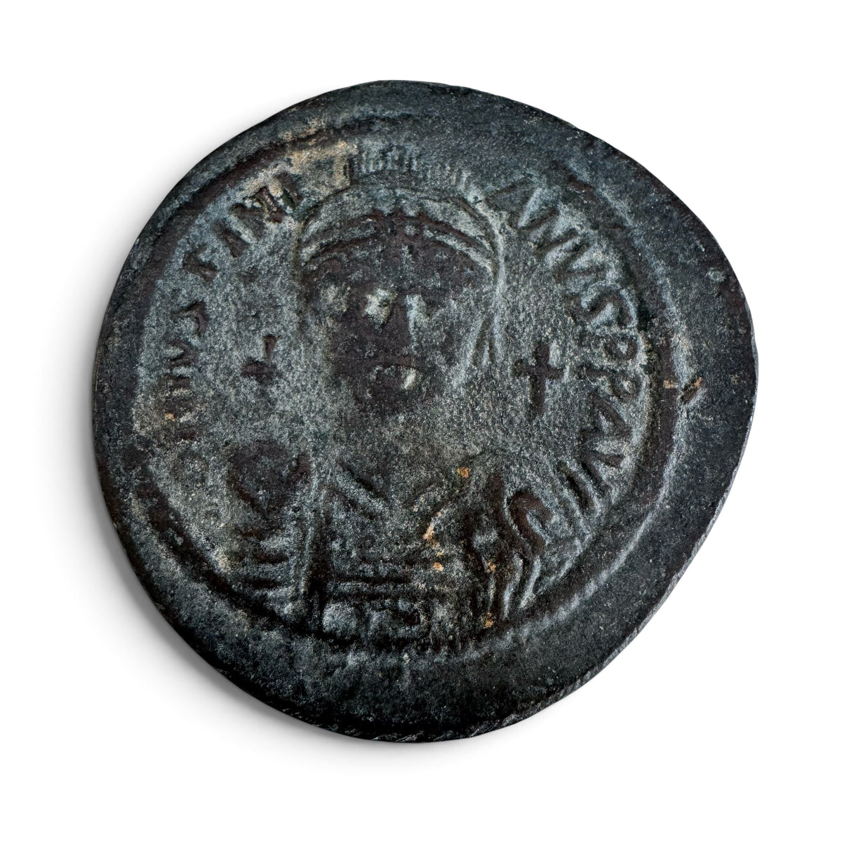 Large Justinian Byzantine Coin Clip On Earrings