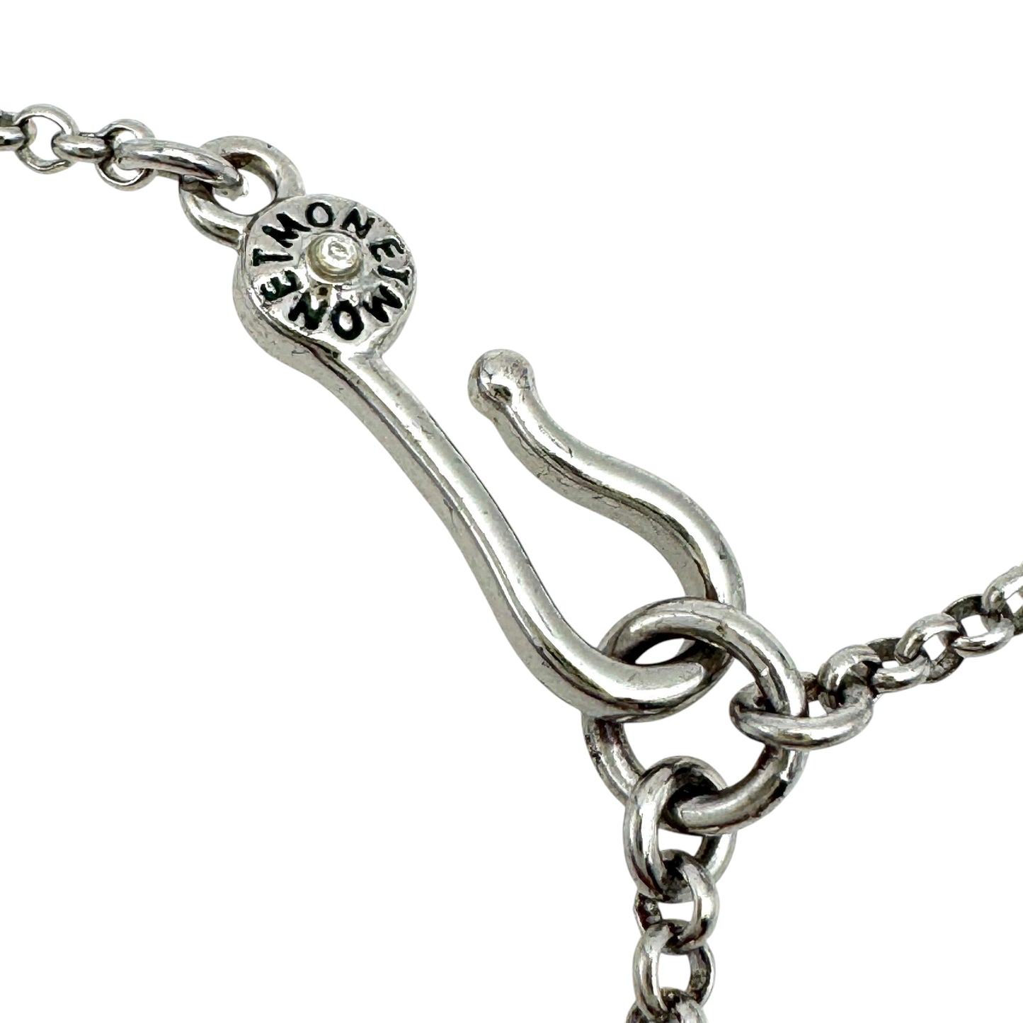 Monet Clear Rhinestone and Black Glass Integral Pendant Necklace