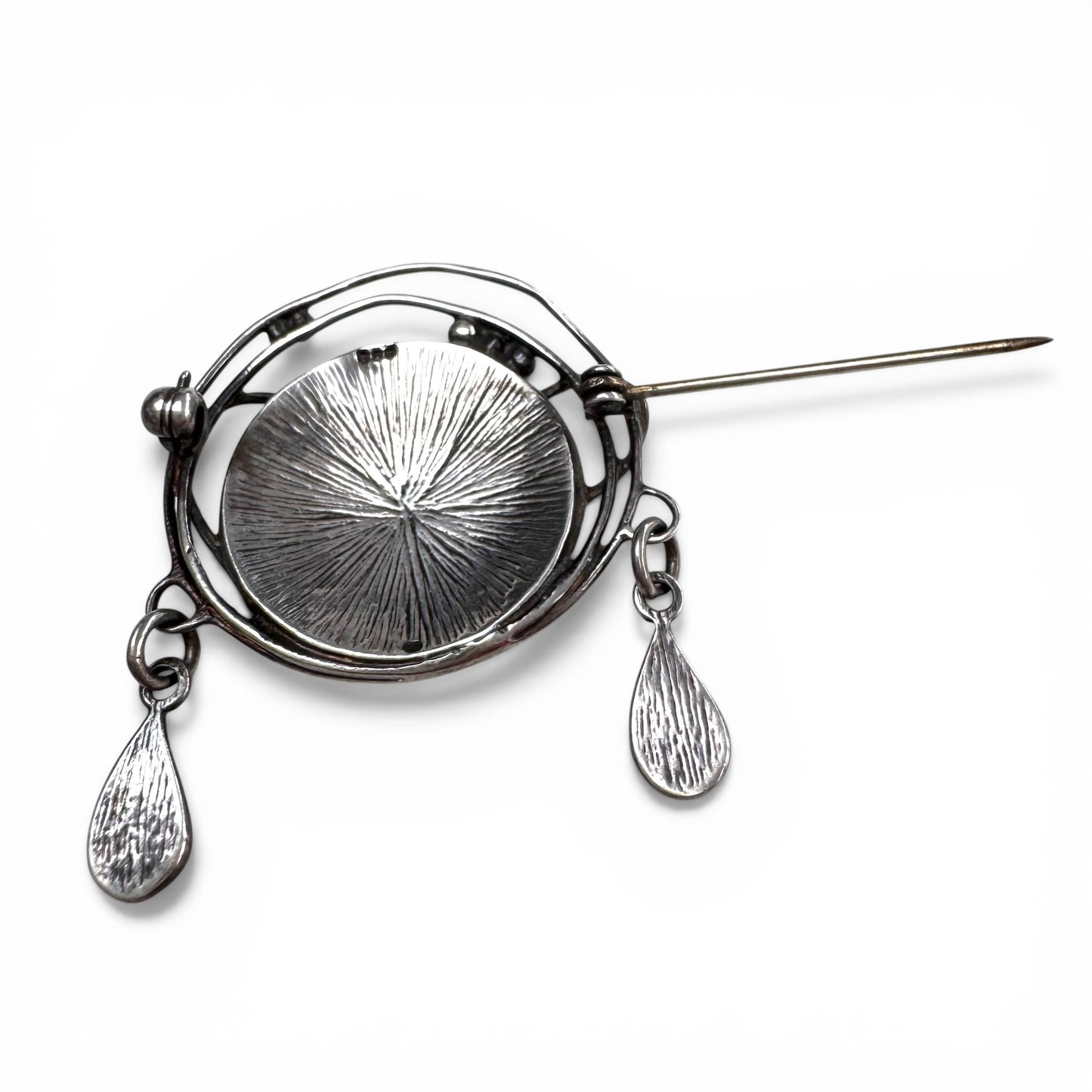 Dust Jewellery (Norman Grant) Sterling Silver Enamel Brooch and Fully Hallmarked