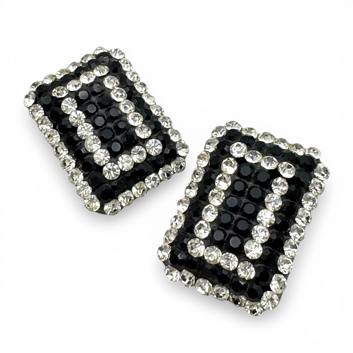 l demaria Dazzling RARE Clip on Crystal Earrings 1980s