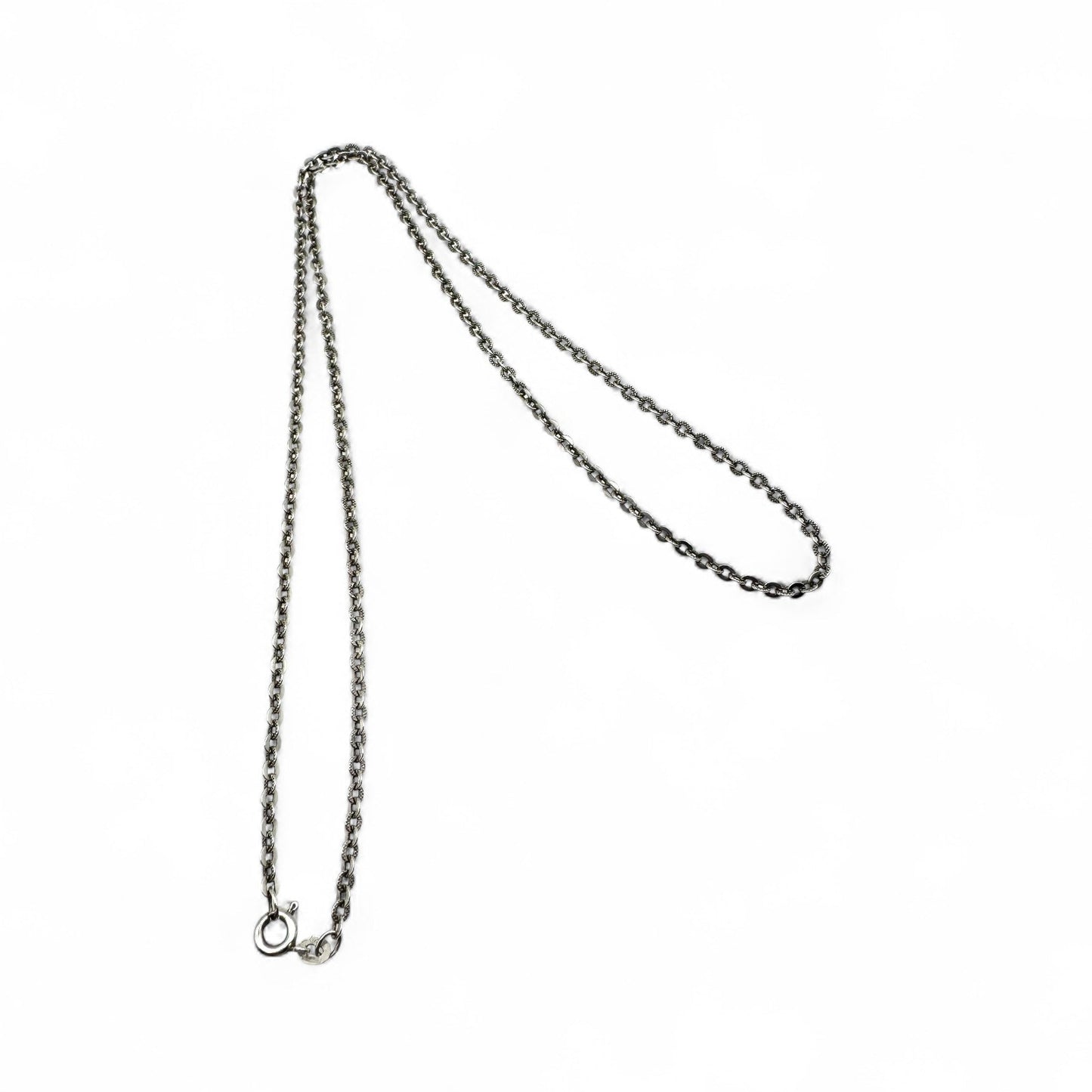 UNOAERRE 60cm Italian Silver Etched Necklace 1970s