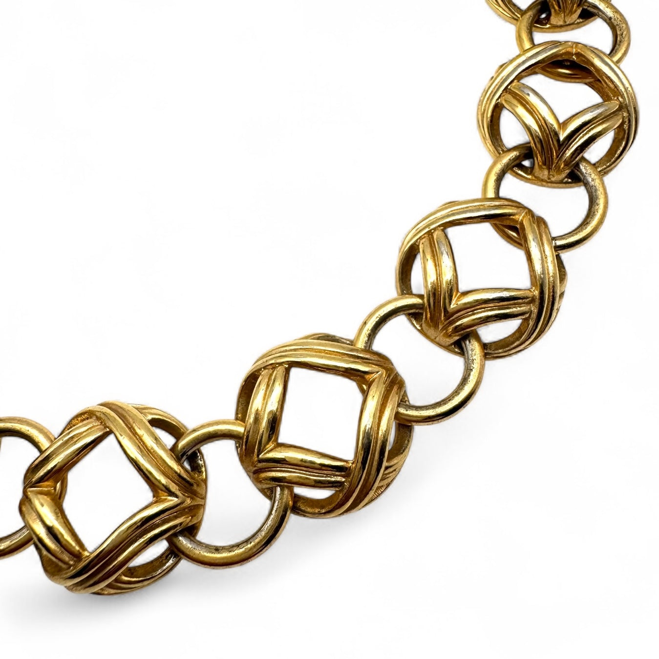 Christian Dior Germany Open Work Domed Link Necklace