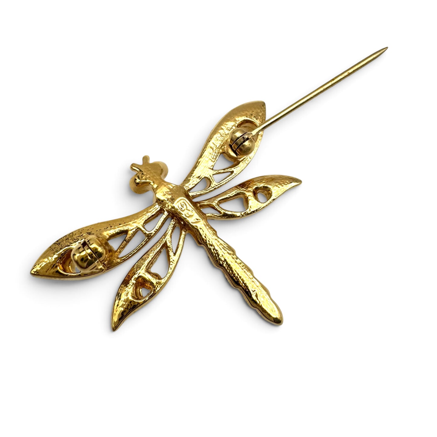 Attwood and Sawyer 22ct Gold Plated Swarovski Crystal Openwork Dragonfly (Small)