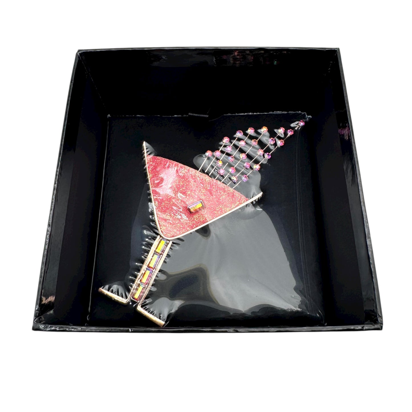 Butler and Wilson Pink Champagne Fizz Brooch with Swarovski Crystals Sealed in Original Box