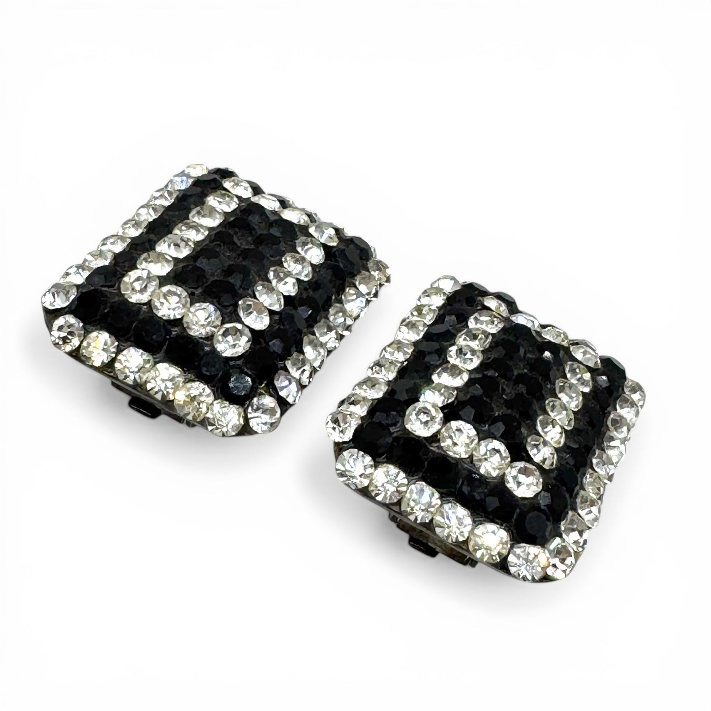 l demaria Dazzling RARE Clip on Crystal Earrings 1980s