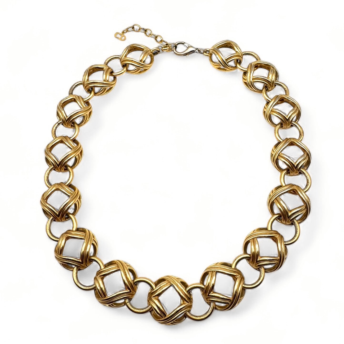 Christian Dior Germany Open Work Domed Link Necklace