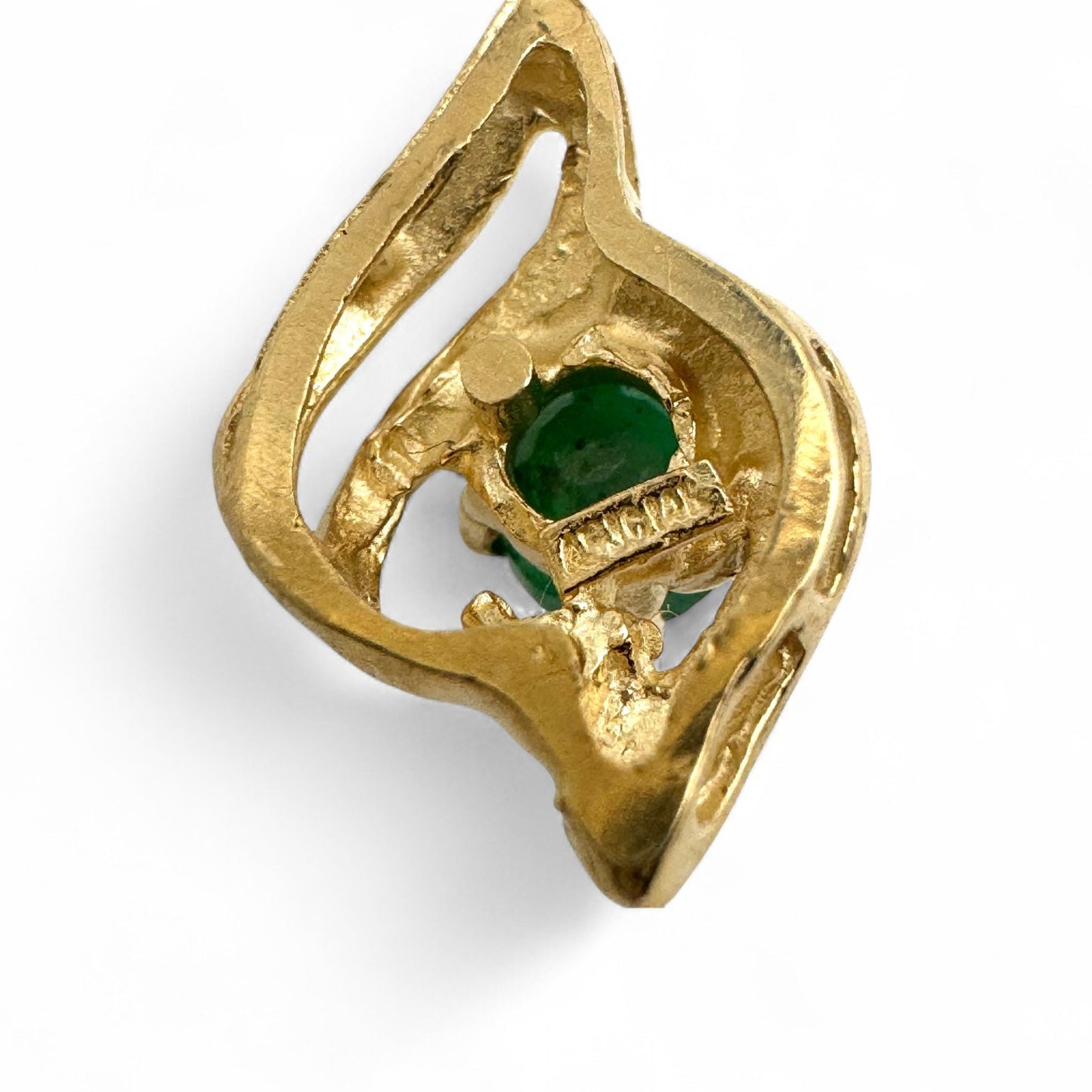 14ct Gold Emerald and Diamond Pendant On 9ct Gold Trace Chain