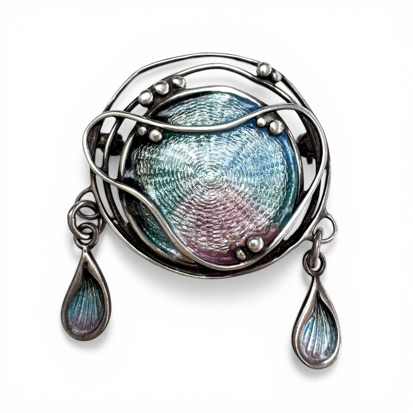 Dust Jewellery (Norman Grant) Sterling Silver Enamel Brooch and Fully Hallmarked