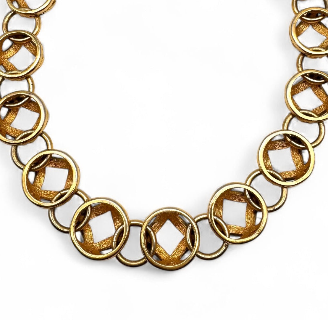 Christian Dior Germany Open Work Domed Link Necklace