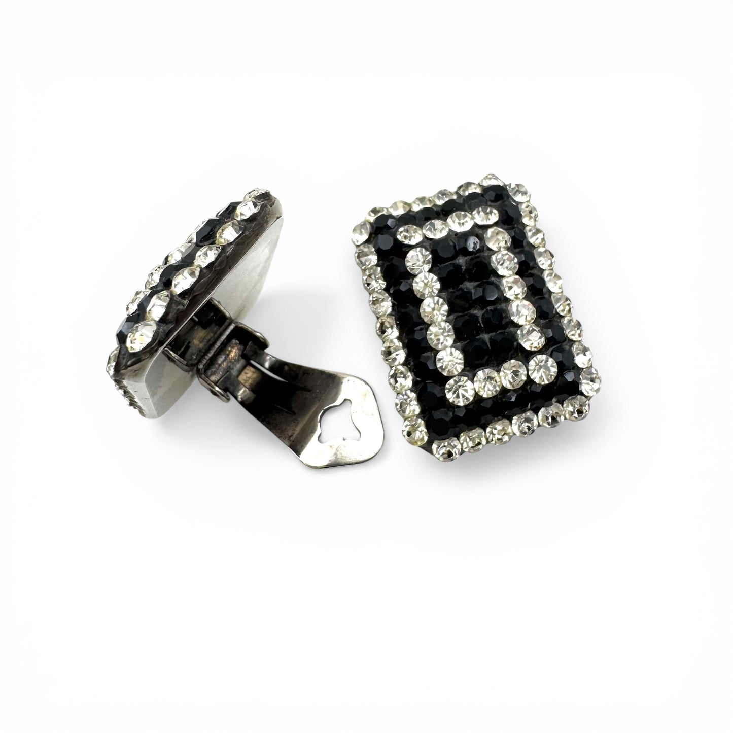 l demaria Dazzling RARE Clip on Crystal Earrings 1980s