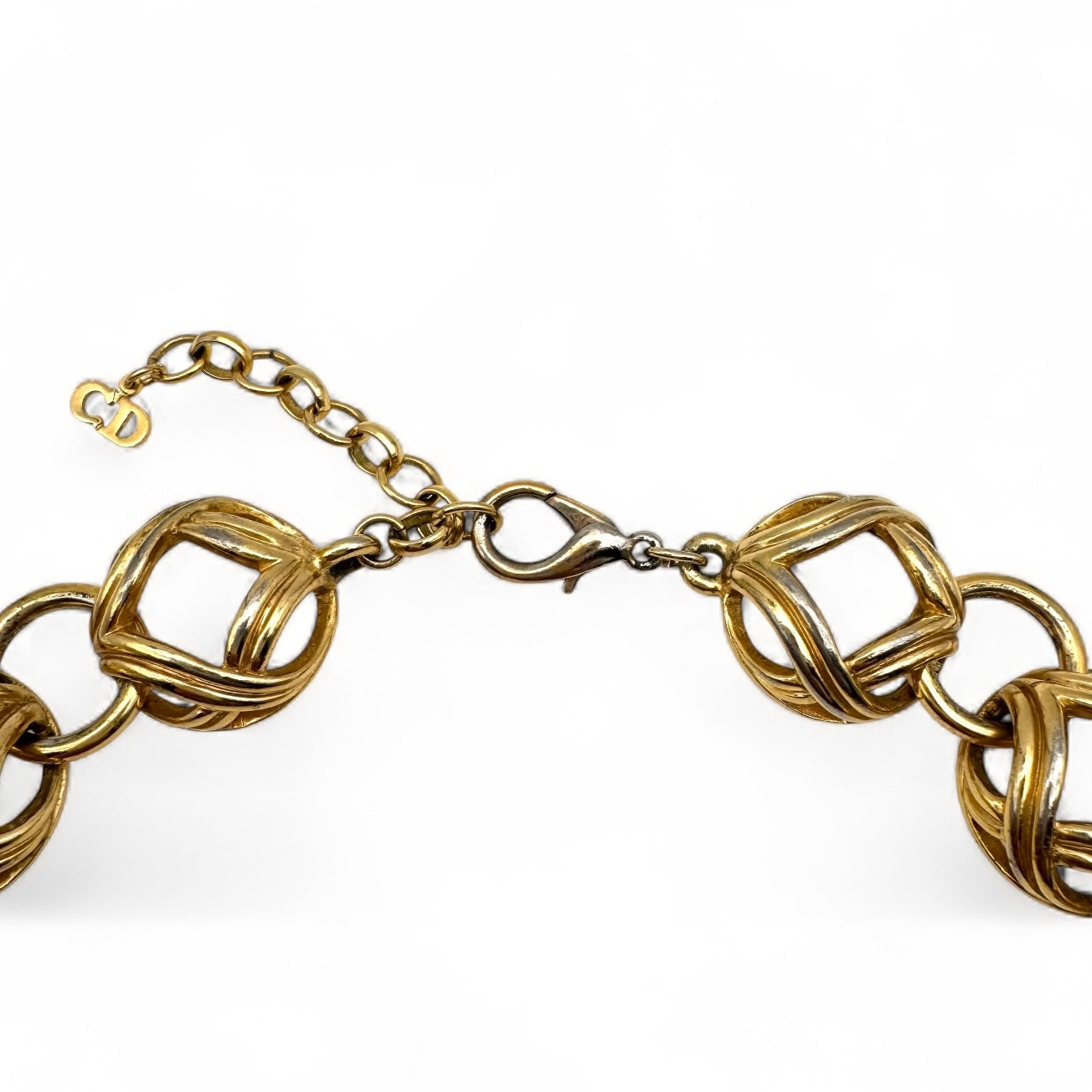 Christian Dior Germany Open Work Domed Link Necklace