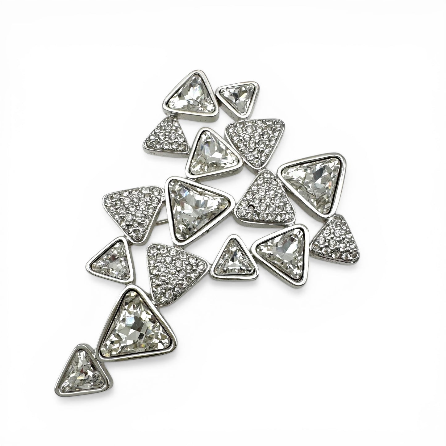 Swarovski (Swan Mark) Triangle Cluster Brooch