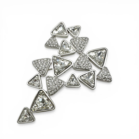Swarovski (Swan Mark) Triangle Cluster Brooch