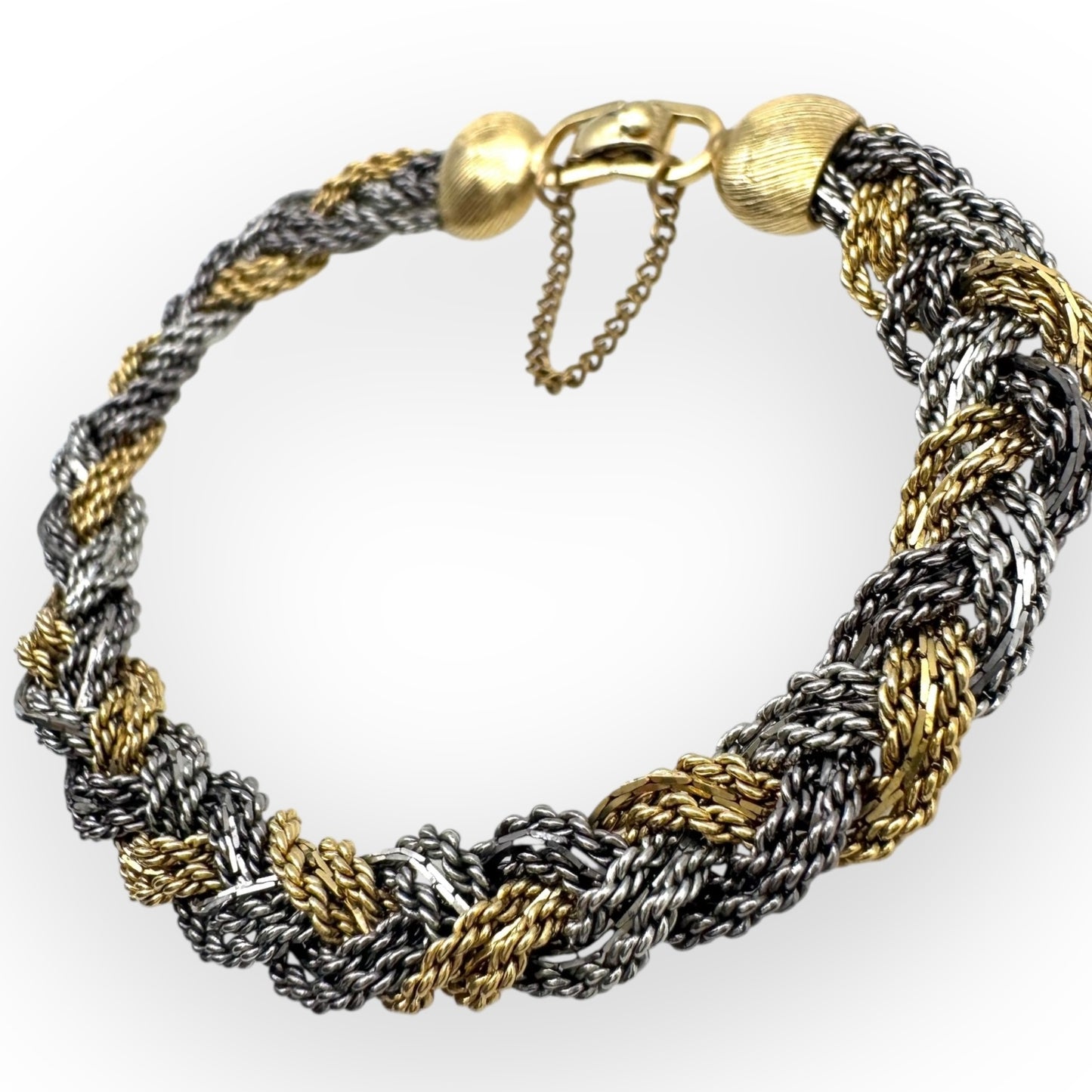 Christian Dior Plaited Silver and Gold Rope Bracelet