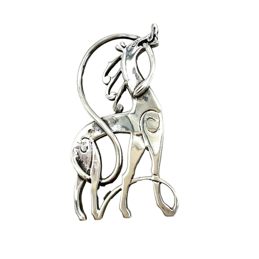 John M Hart 1990 Silver Hallmarked Epona (Roman Goddess of Horses) Brooch