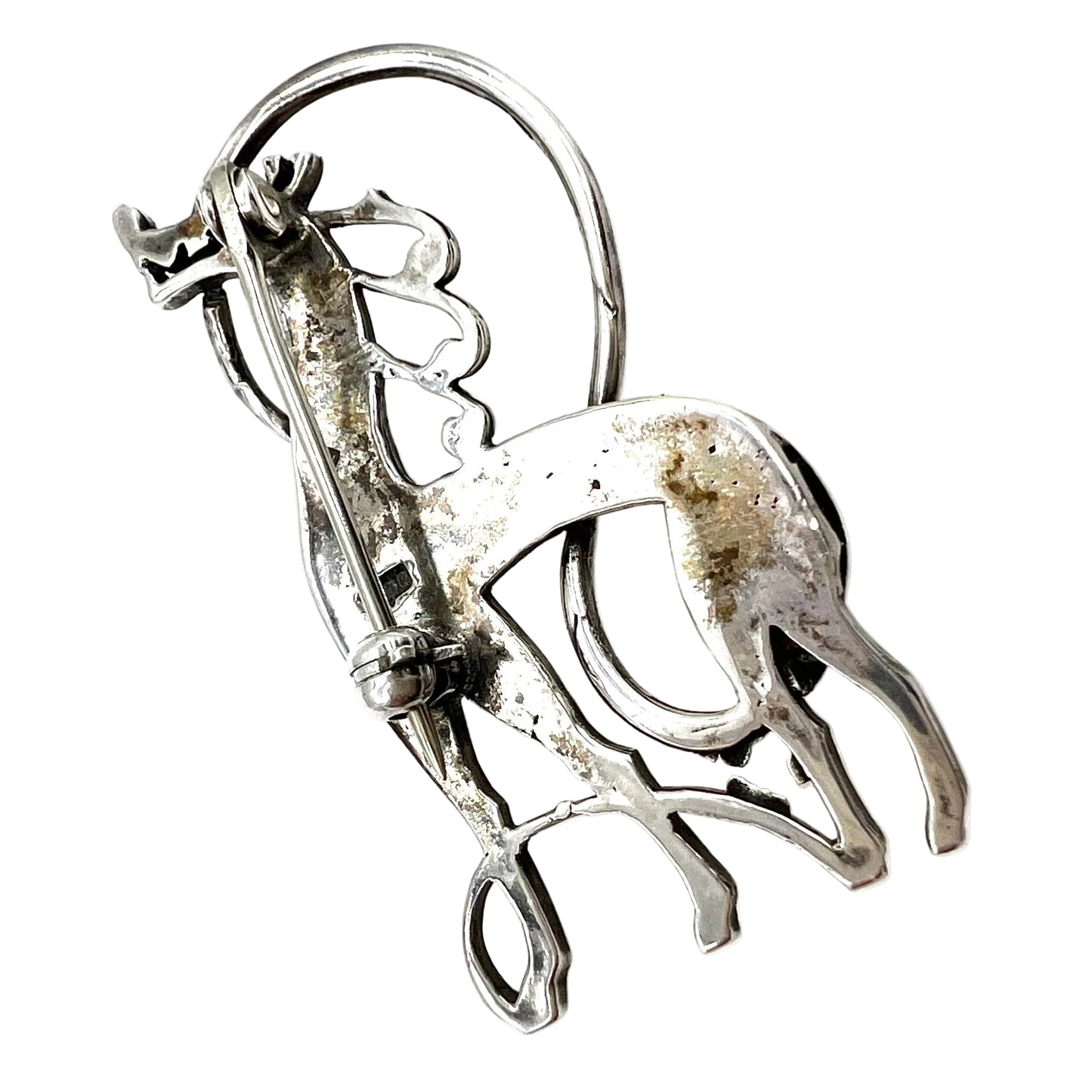 John M Hart 1990 Silver Hallmarked Epona (Roman Goddess of Horses) Brooch